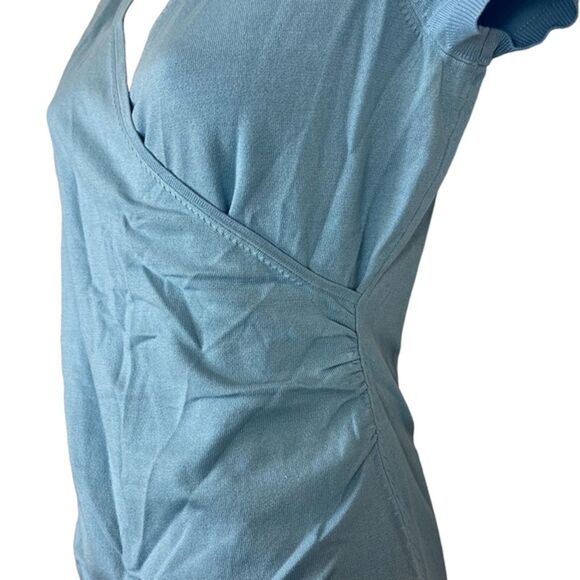 Ann Taylor Loft Y2K Silk Blend Knit Thin Short Sleeve Wrap Look Sweater NWT XS - Picture 6 of 16